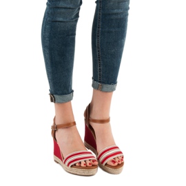 Primavera Neformální klínové sandály červené 2
