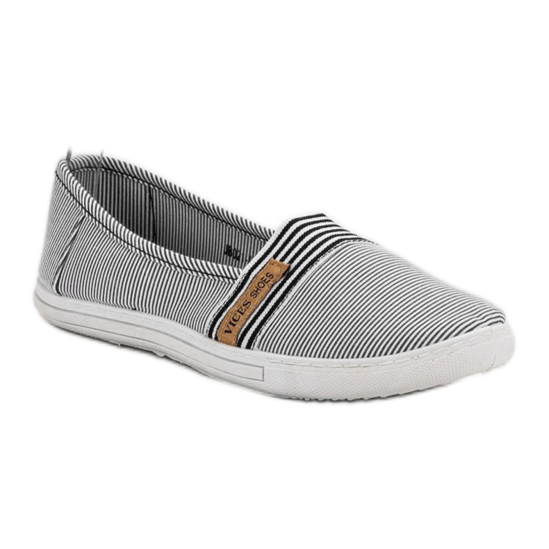 Pohodlné VICES Slipony bílý černý 1