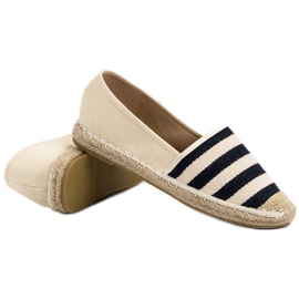 BELLAMILA Pruhované espadrilky hnědý 1 BELLAMILA Pruhované espadrilky hnědý 1