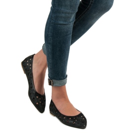 Prolamované balerínky VICES černý 1