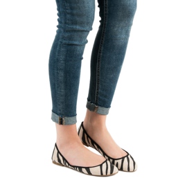 SHELOVET Baletka se zvířecím potiskem hnědý 2