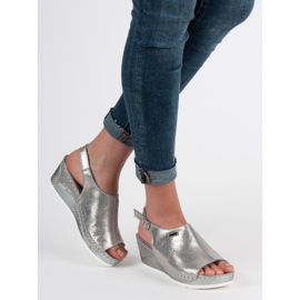 Filippo Kožené sandály šedá 2