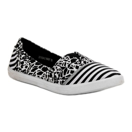 Sweet Shoes Slipony se vzorem bílý černý 1
