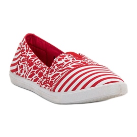 Sweet Shoes Slipony se vzorem bílý červený 1