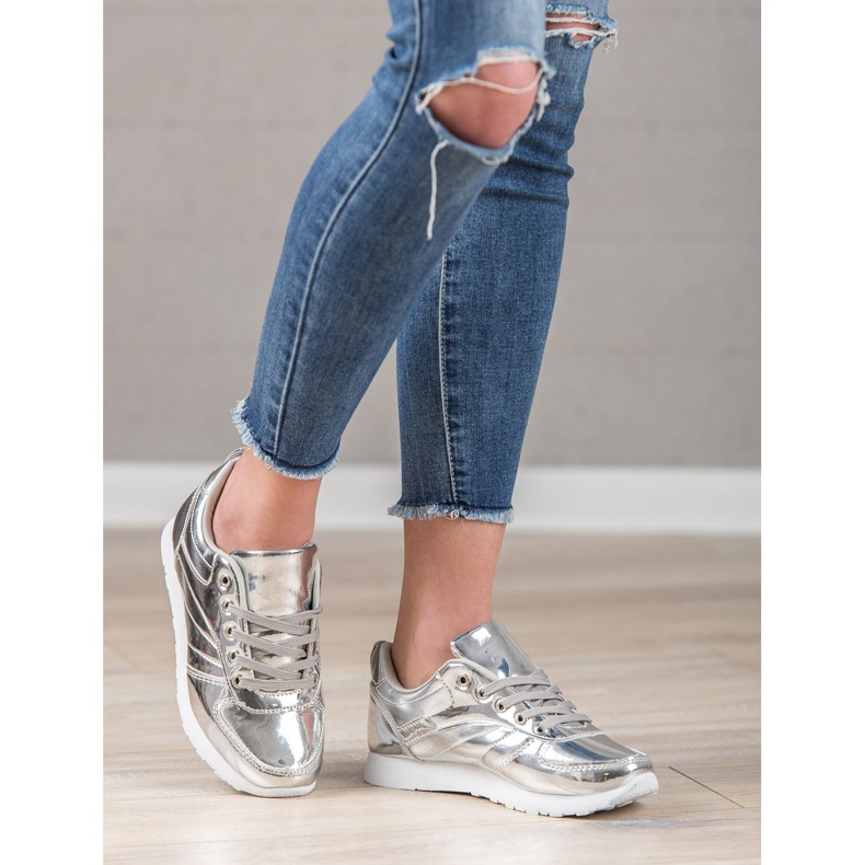 SHELOVET Lakované sportovní boty šedá 1