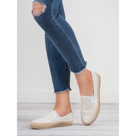 SHELOVET Bílé espadrilky bílý 1