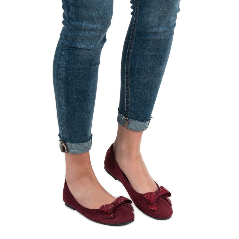 Best Shoes Kaštanové balerínky červené 1