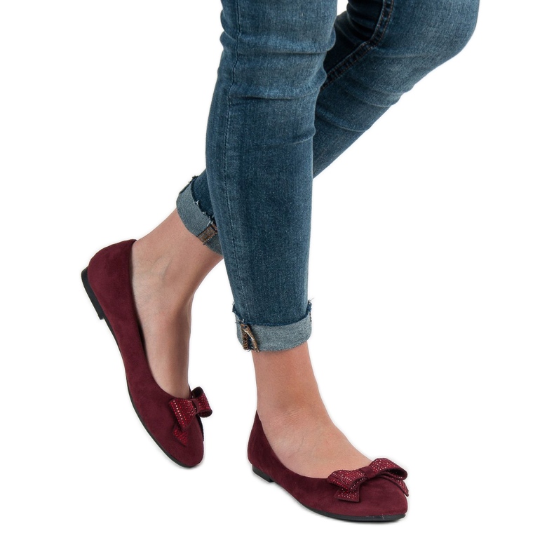 Best Shoes Kaštanové balerínky červené 2