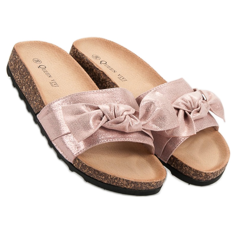 Queen Vivi Neformální pantofle se třpytkami růžový 2