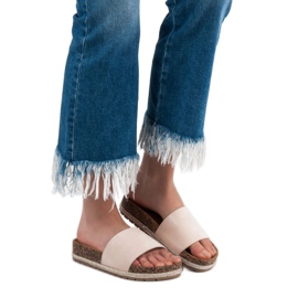 Bestelle Klasické semišové pantofle béžový 1