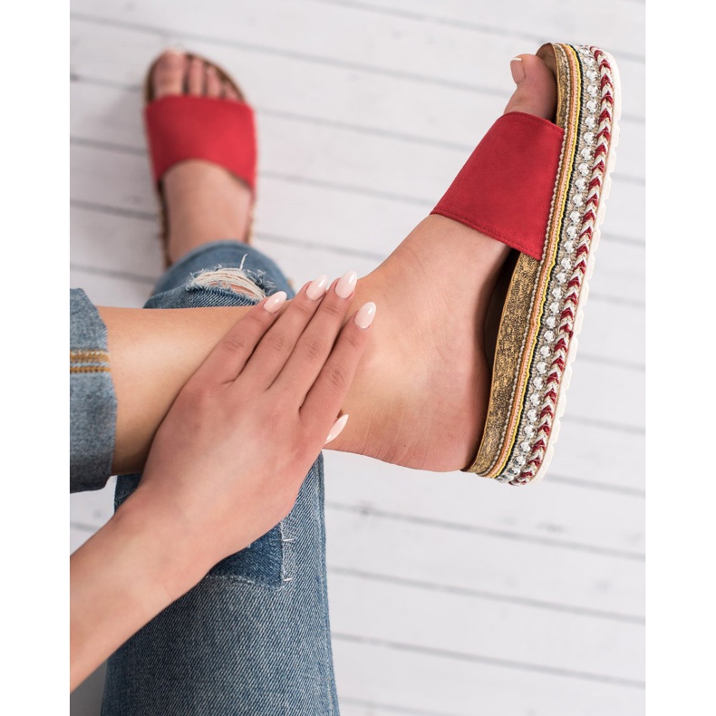 Cm Paris Pantofle Na Platformě červený 1