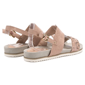 Evento Práškové prolamované sandály růžový 1 Evento Práškové prolamované sandály růžový 1