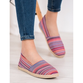 McKey Pruhované espadrilky hnědý červený modrý 2