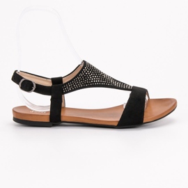 SHELOVET Sandály S Krystaly černý 1