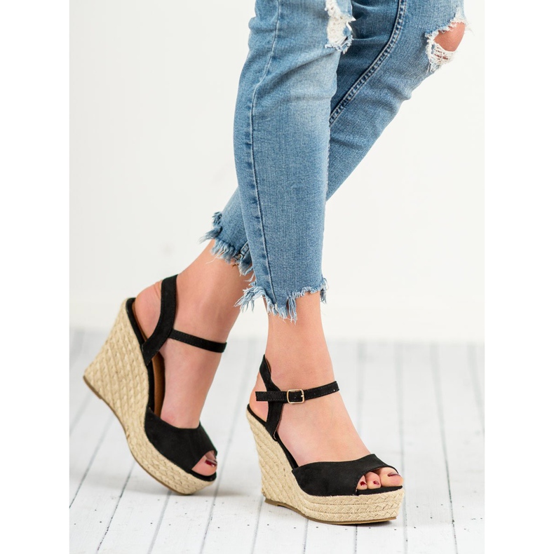 Černé sandály černý 2