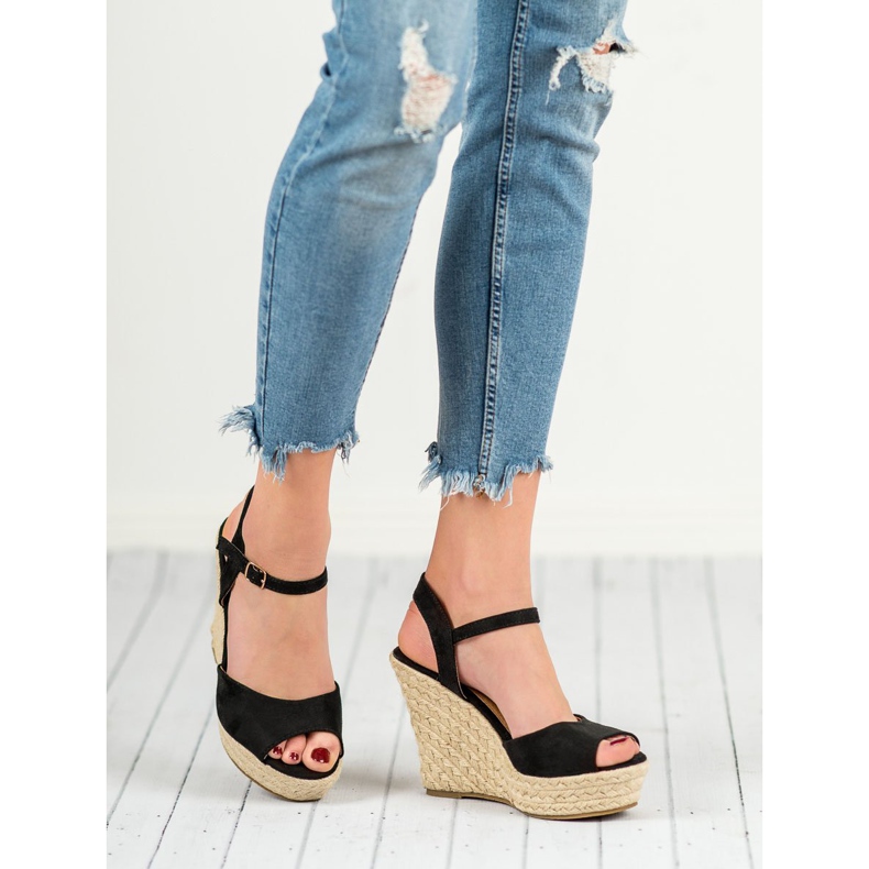 Černé sandály černý 1