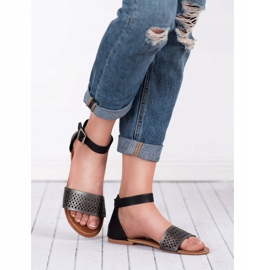 Evento Prolamované sandály černý 2