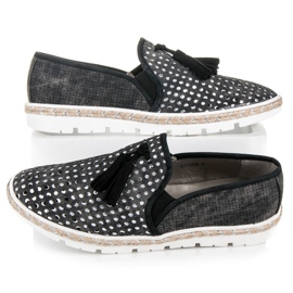 Kylie Prolamované Slipony Espadrilky černá 2
