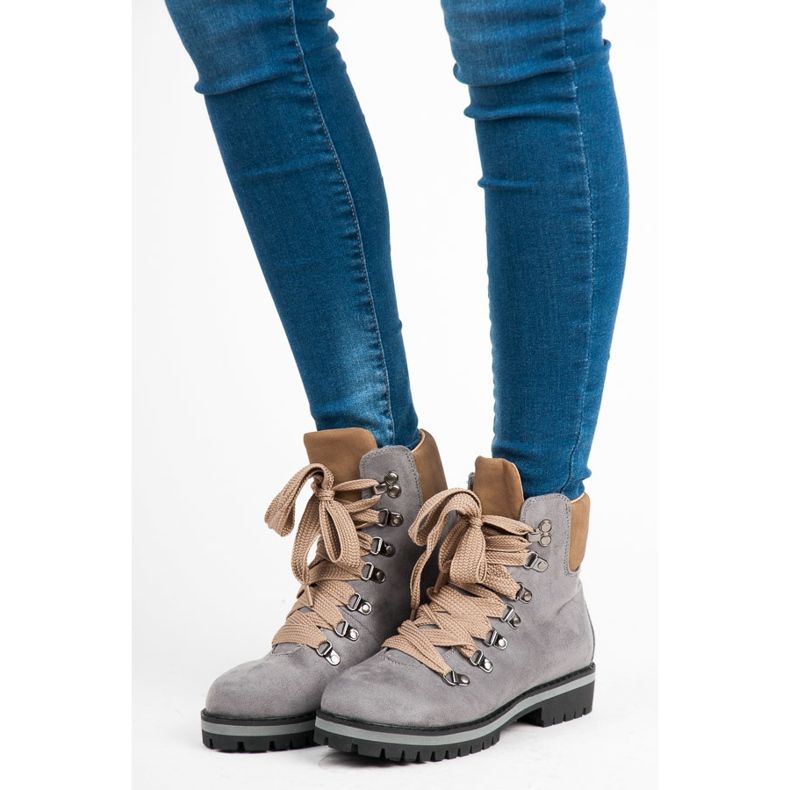 Vices Tmavě šedé Suede Trappers šedá 1