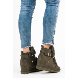 Kylie Tenisky s kožešinou zelená 1