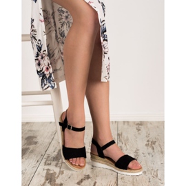 SDS Černé sandály s třpytkami černý 2