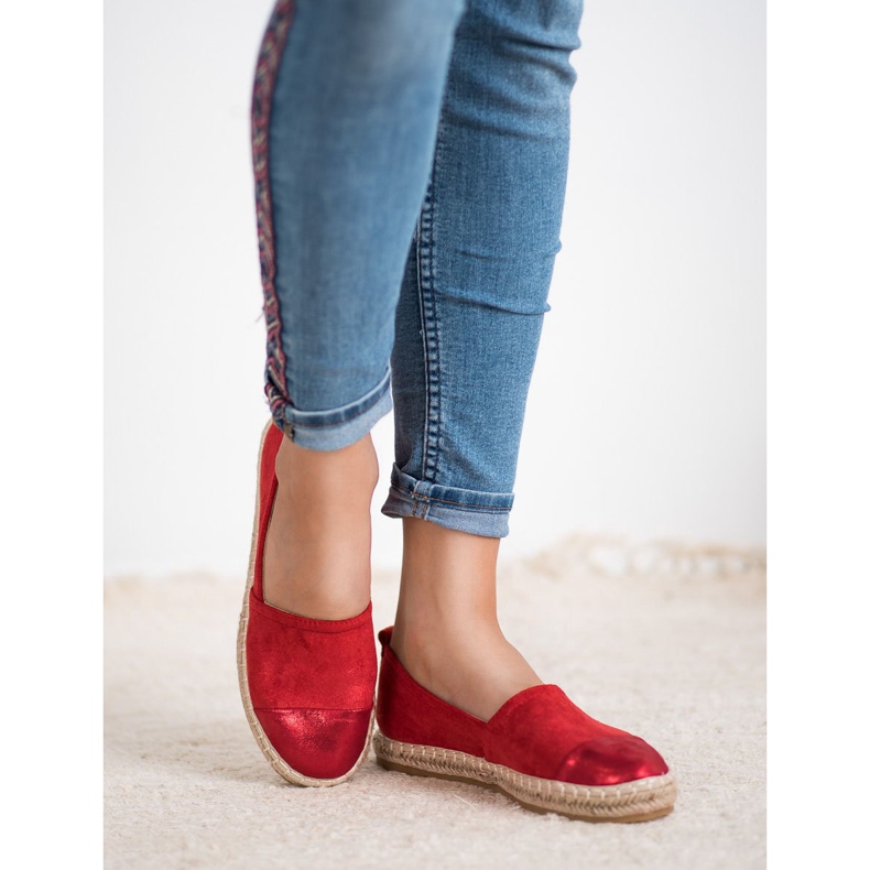 Forever Folie Semišové espadrilky červený 2