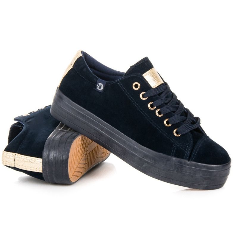 Tony Velurové Tenisky Na Platformě modrý 1