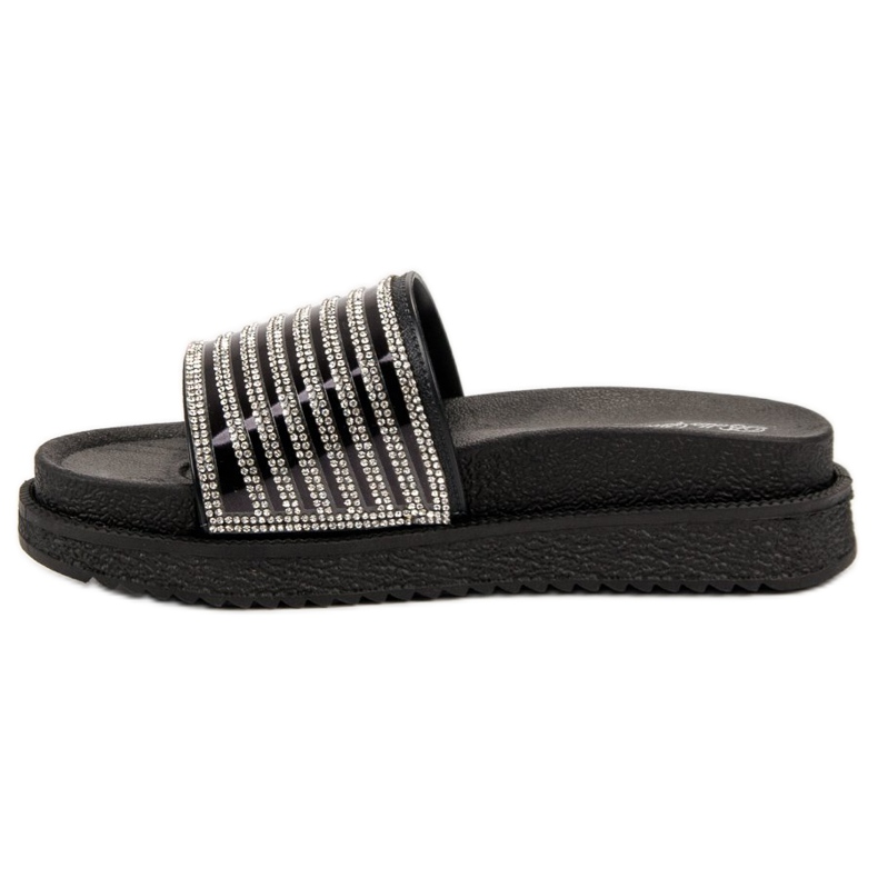 Bello Star Pantofle S Krystaly černý 1