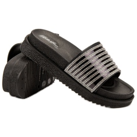 Bello Star Pantofle S Krystaly černý 2