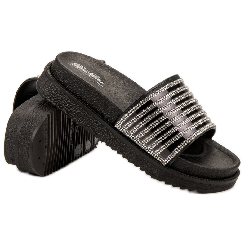 Bello Star Pantofle S Krystaly černý 2