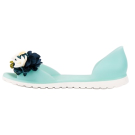 Ideal Shoes Meliski S Květinami zelený 2