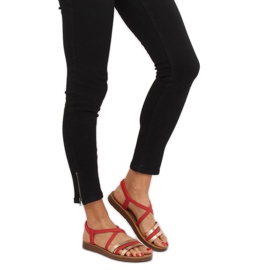 Červené dámské sandály 2220 Red 2