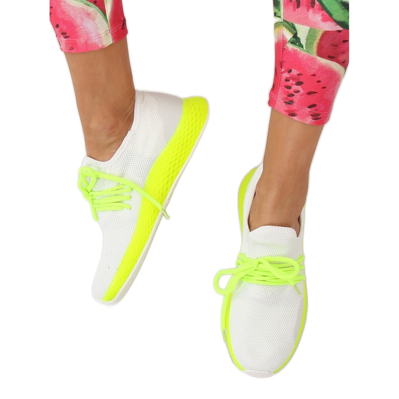 B-6851 Žlutá bílá a žlutá sportovní obuv bílý 2