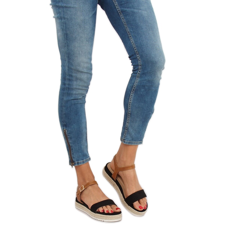 Sandály černé espadrilky Y-8224 Black černý 1