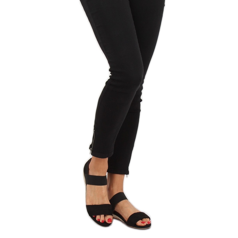 Černé sandály espadrilles 9R71 Black černá 2 Černé sandály espadrilles 9R71 Black černá 2