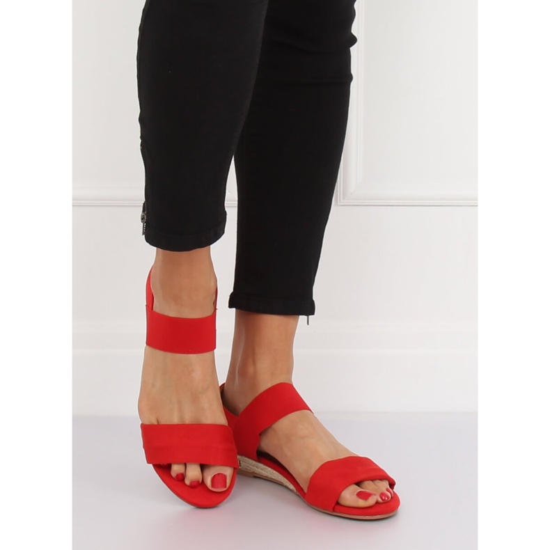 Sandály espadrilky červené 9R71 červené červený 2