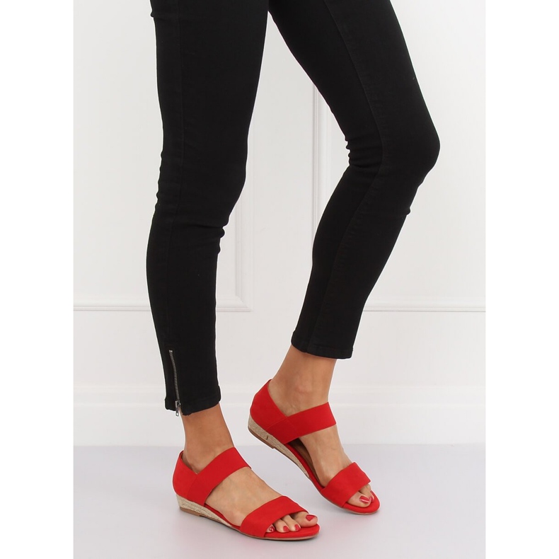 Sandály espadrilky červené 9R71 červené červený 1