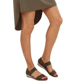 Zelené espadrilové sandály 9R71 Green vícebarevný zelený 1