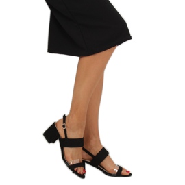 Černé sandály na vysokém podpatku 660-1 / SA-2 Black černá 1