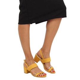 Žluté sandály na vysokém podpatku 660-1 / SA-2 Yellow žlutá 1 Žluté sandály na vysokém podpatku 660-1 / SA-2 Yellow žlutá 1