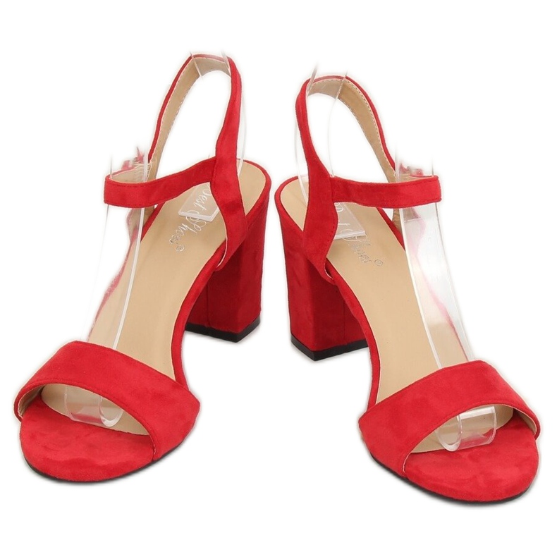 Červené sandály na sloupku FH-3M25 Červená 1
