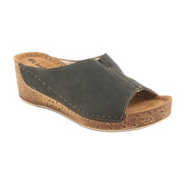 Dámské pantofle klínové Inblu NG002 černohnědé vícebarevný 1