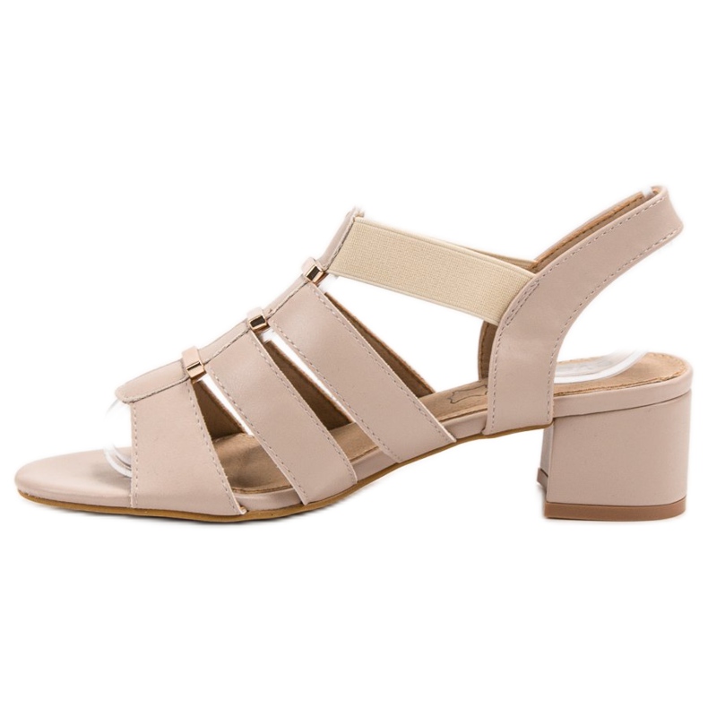 Evento Nazouvací sandály na vysokém podpatku hnědý 1