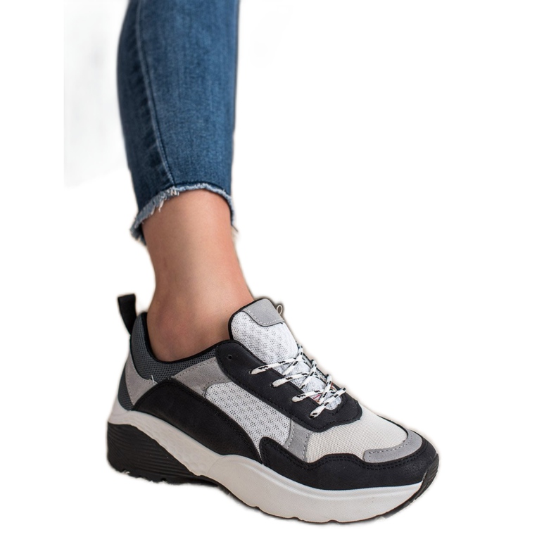 SHELOVET Módní tenisky bílý černá šedá 1