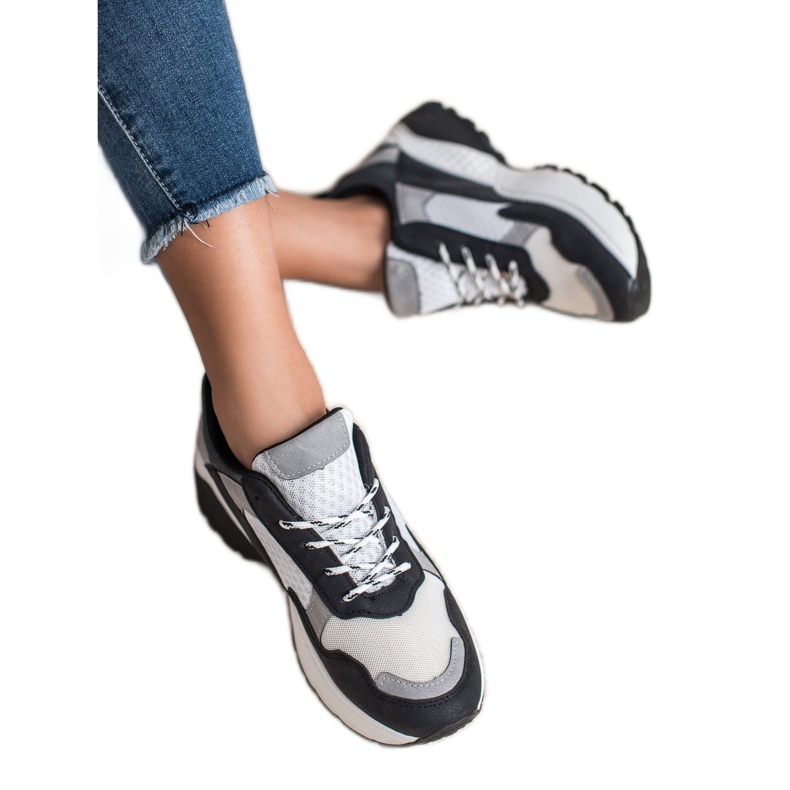 SHELOVET Módní tenisky bílý černá šedá 2