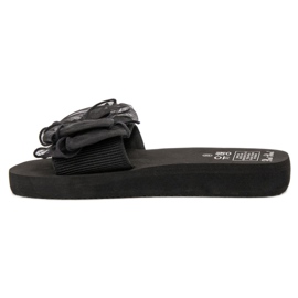 Best Shoes Pěnové pantofle s mašlí černý 1