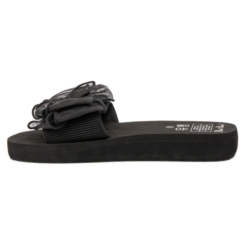 Best Shoes Pěnové pantofle s mašlí černý 1