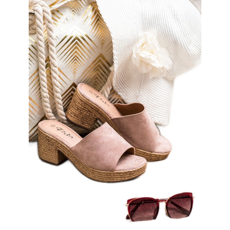 Flyfor Lehké pantofle na sloupku růžový 2