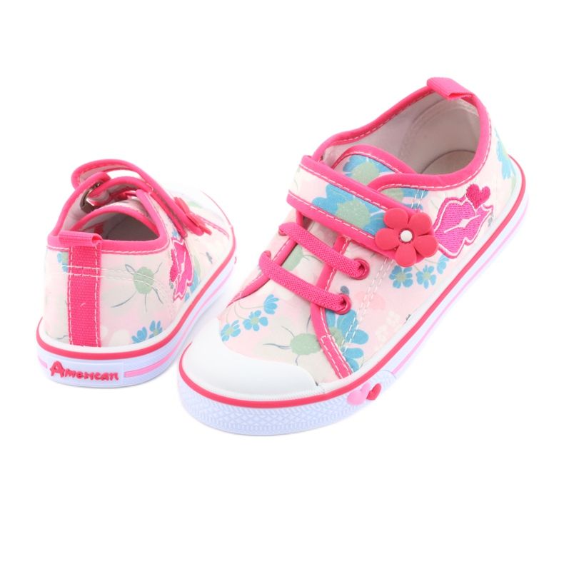 American Club Tenisky Mouth americká kožená stélka bílý hnědý růžový 4