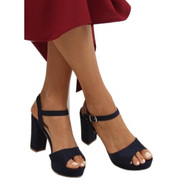 Sandály na platformě YL96095 Navy námořnická modř 1